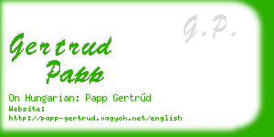 gertrud papp business card